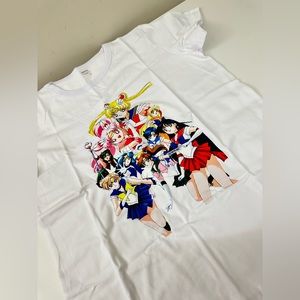 Sailor Girl Novelty Anime Print Summer Fashion T-Shirt for Adult Women's